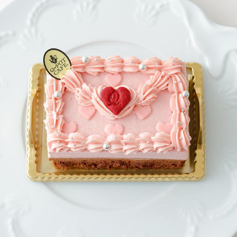 【Q-pot CAFE.】Cake.jp限定/Love Heart Letter Cake (7.5cm×11cm※2～3名様)